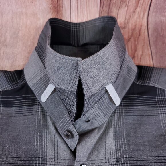 Calder Carmel Limited Edition 1/70 Mens Large Gray Black Windowpane Plaid Shirt - Picture 5 of 13